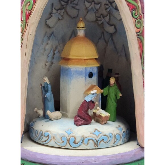Jim Shore Silent Night rotating Music Box Angel w/ Nativity - Picture 7 of 14